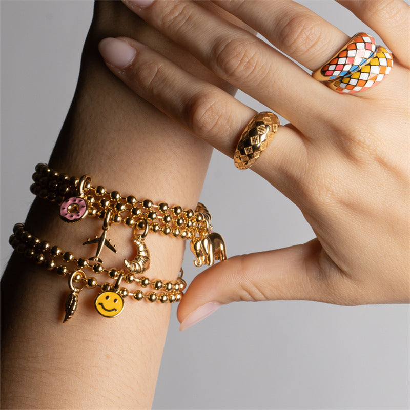 Colorful Plated Stainless Steel Butterfly Charm Bar