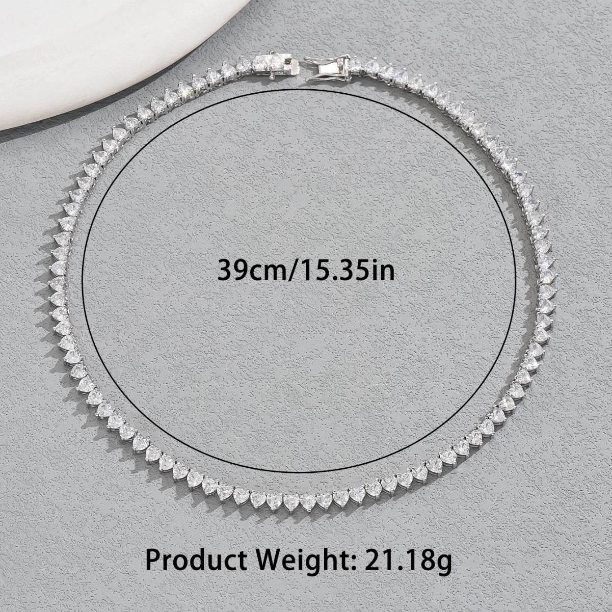Collana geometrica minimalista a U in rame da donna con intarsio di strass, elegante catena per clavicola