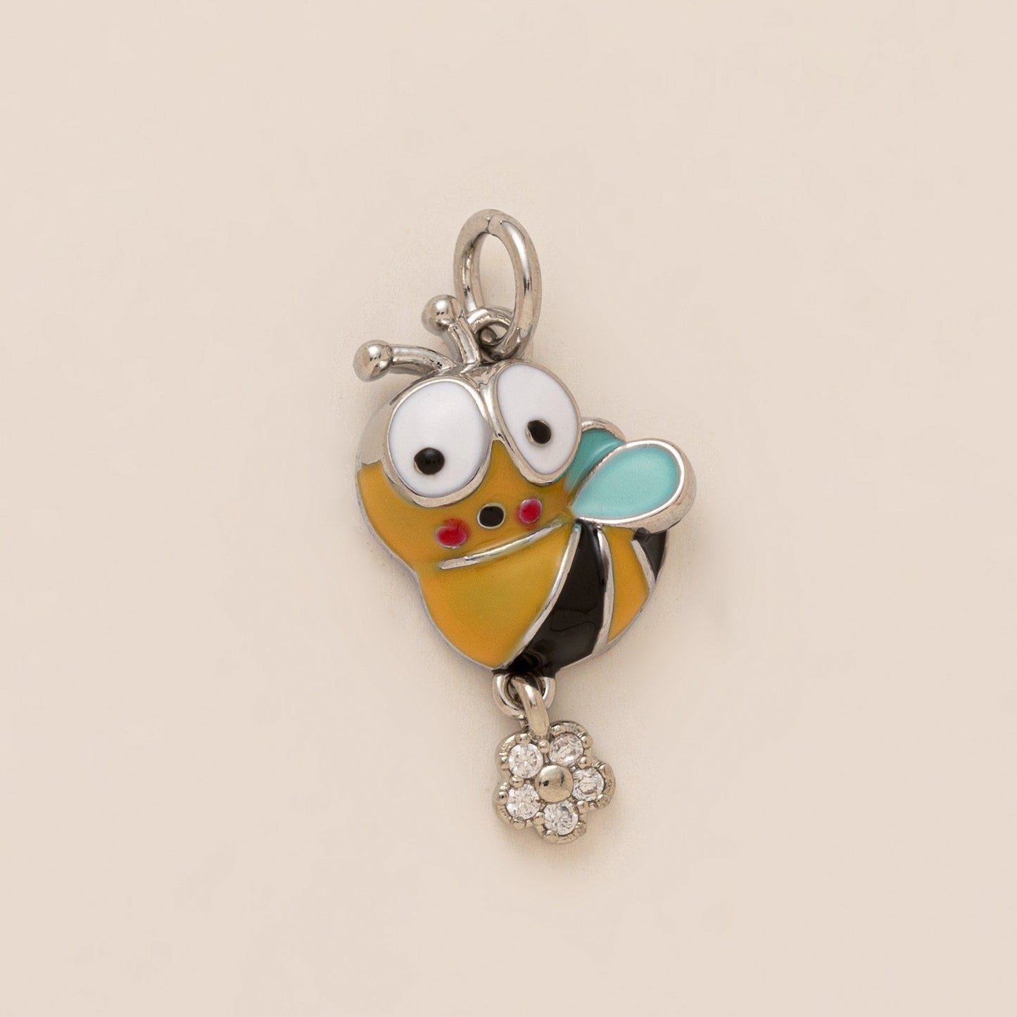 Vintage Gold Plated Brass Cartoon Clownfish Charm Bar on Ball Chain