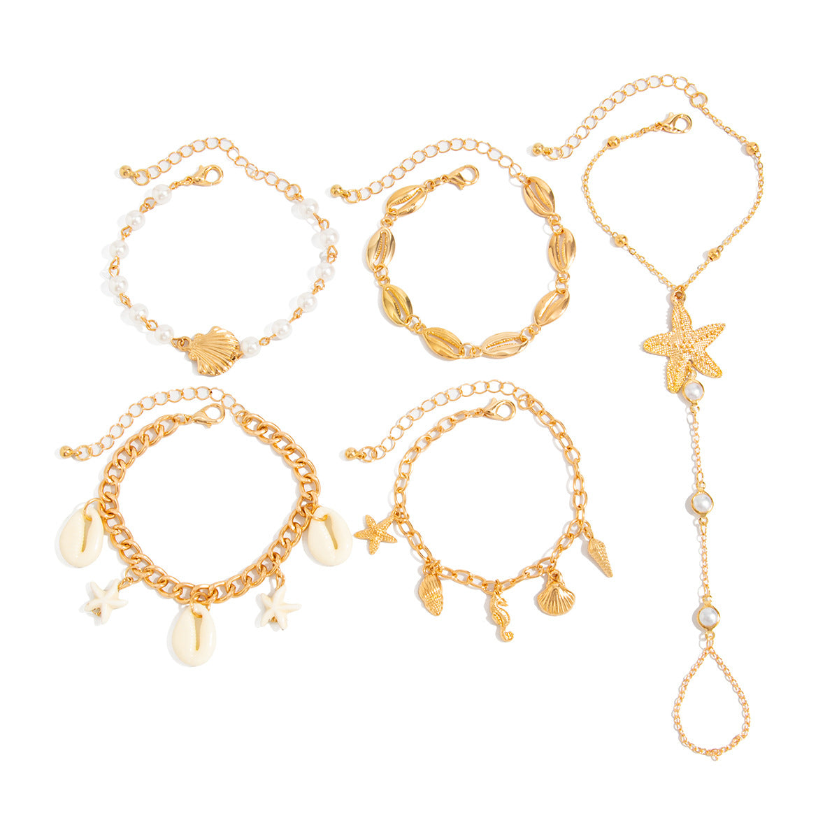 Casual Polished Iron Body Chain with Shell Tassel and Pearl for Women Beach Vacation Waist Jewelry