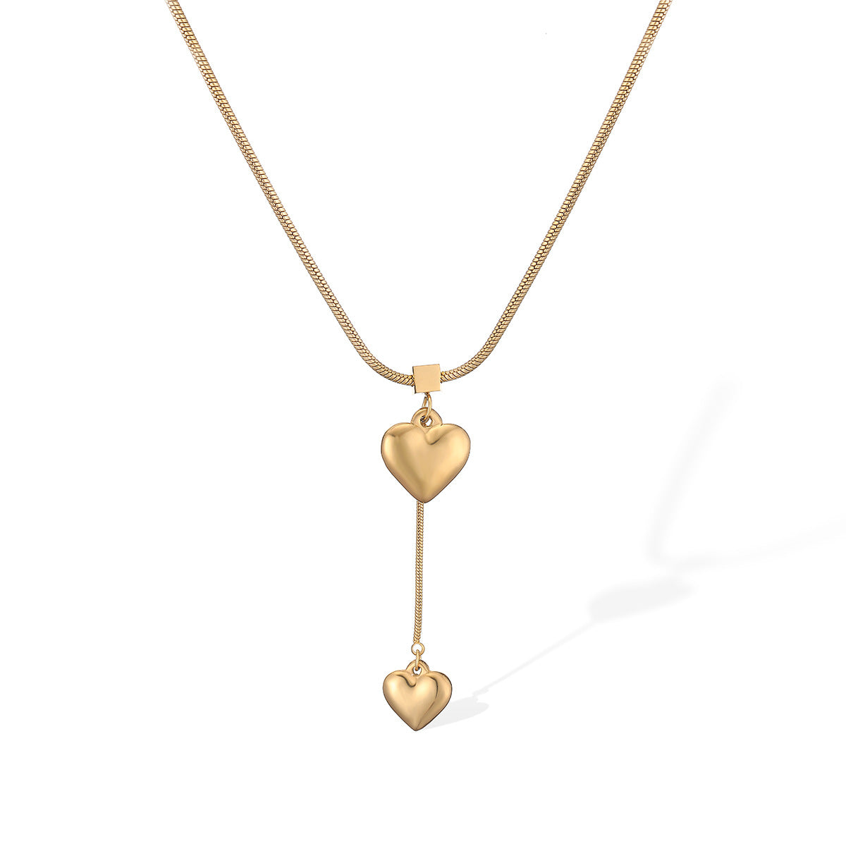 Minimalist Heart-Shaped Gold-Plated Stainless Steel Pendant Necklace for Women