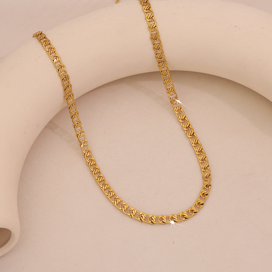 Collana a catena minimalista con serpente per donna in acciaio inossidabile placcato - Gioielli delicati per clavicola