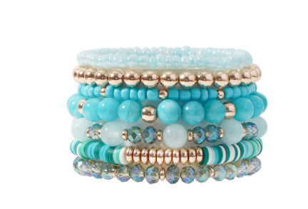 Bohemian Minimalist Crystal Butterfly Square Beaded Bracelet for Women