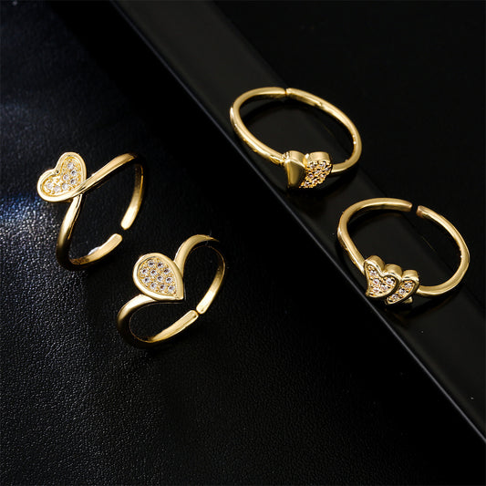 Minimalist Geometric Gold Plated Brass Ring for Women