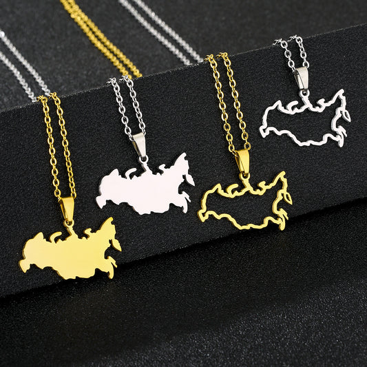 Minimalist Geometric Stainless Steel Pendant Necklace with Titanium Steel Charm and Plated Finish for Unisex Wear