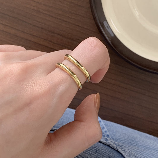 Anillo minimalista de plata de ley 925 con diseño de corazón geométrico para mujer