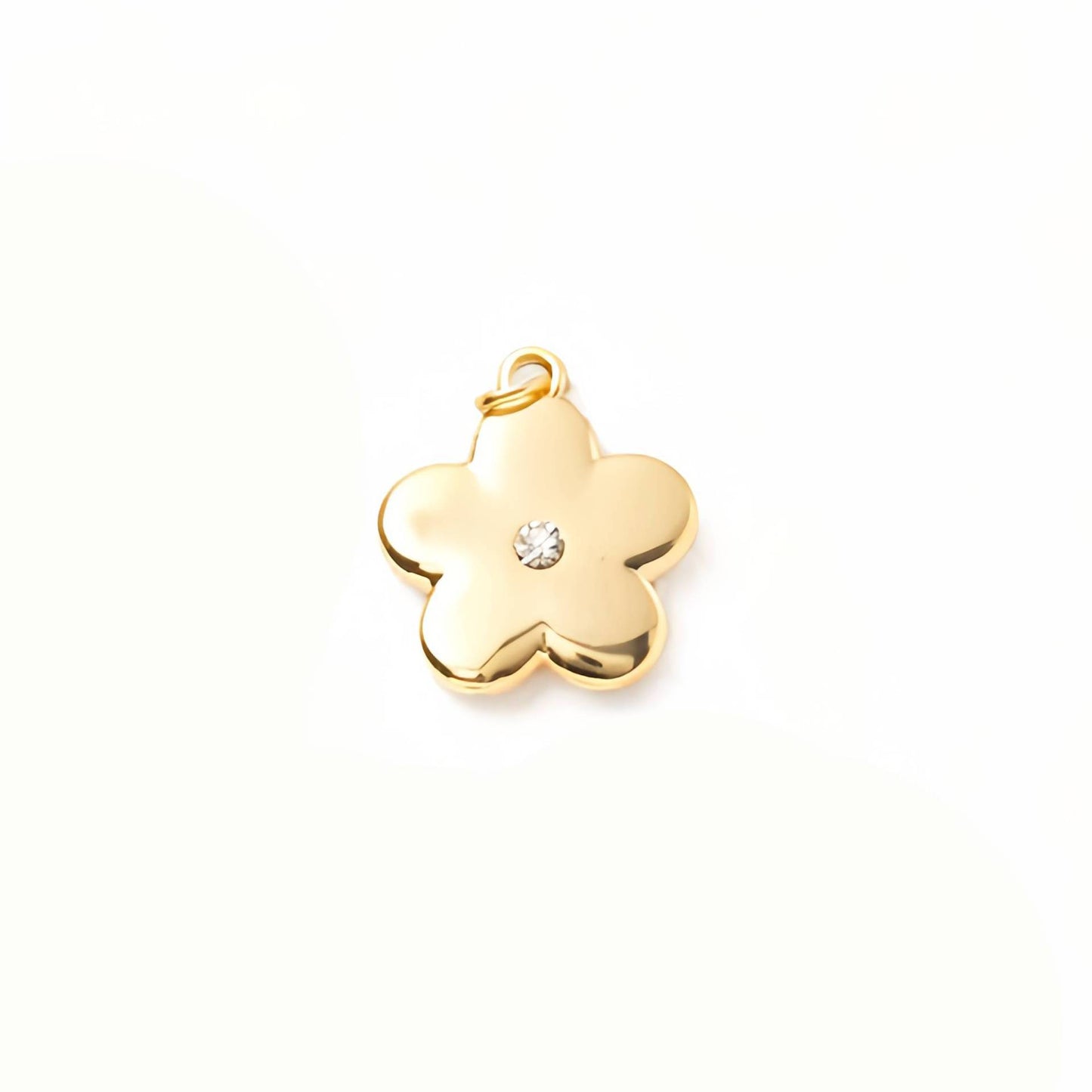 Collar de latón bañado en oro geométrico con colgante de gema natural de colores