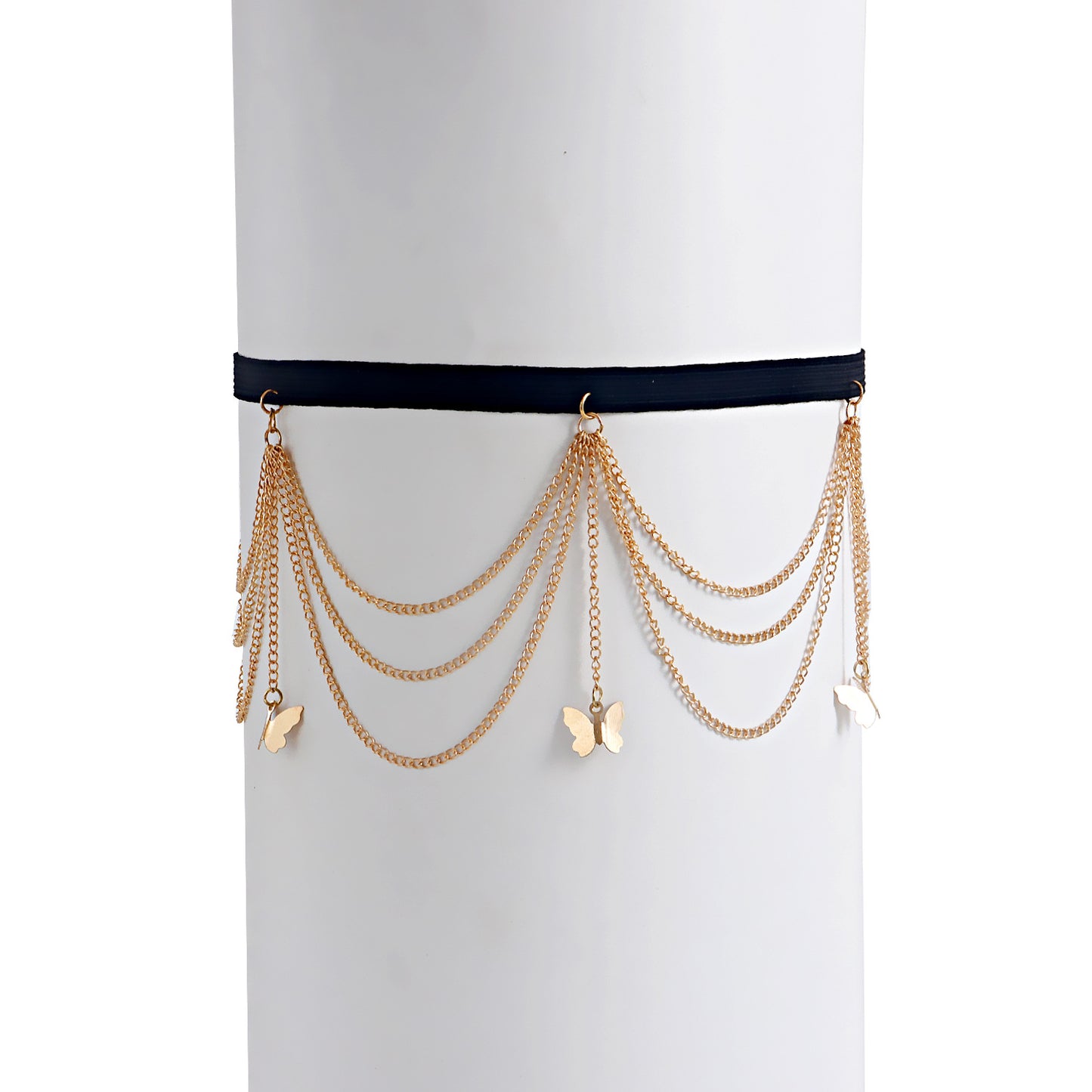 Boho-Inspired Geometric Butterfly Body Chain for Women with Alloy Multi-Layer Fringe Design