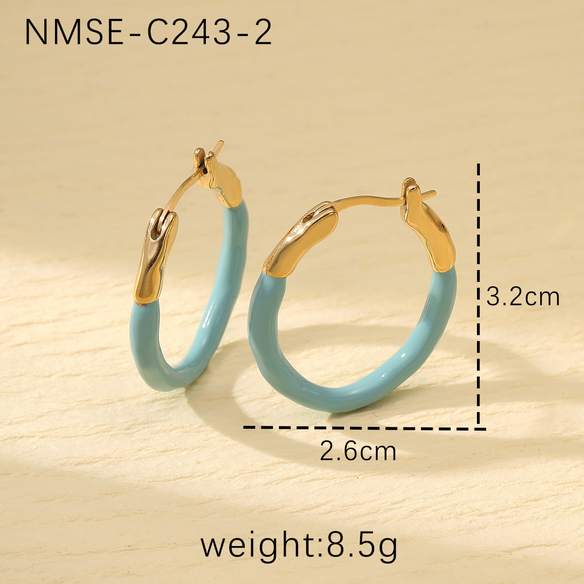 Pendientes Circulares de Acero de Titanio Esmaltados Estilo Vintage para Mujer Joyería Minimalista de Moda para la Oreja con Acabado Chapado