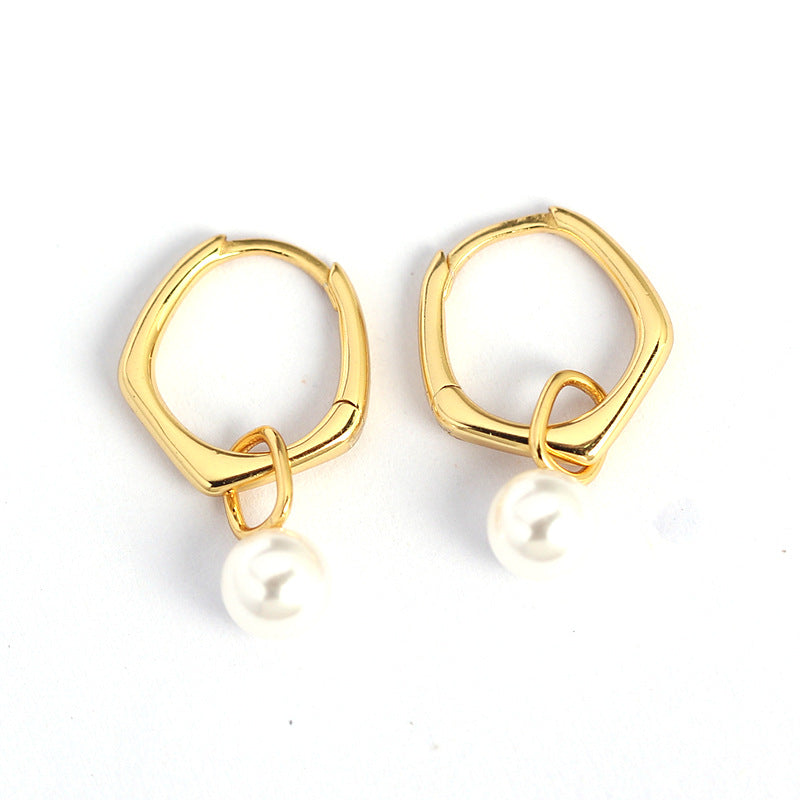 Orecchini a perno geometrici vintage in argento sterling S925 da donna con dettaglio lineare