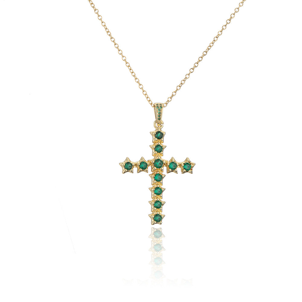 Minimalist Star-Shaped Zirconia Pendant Necklace in Copper with 18K Gold Plating for Women