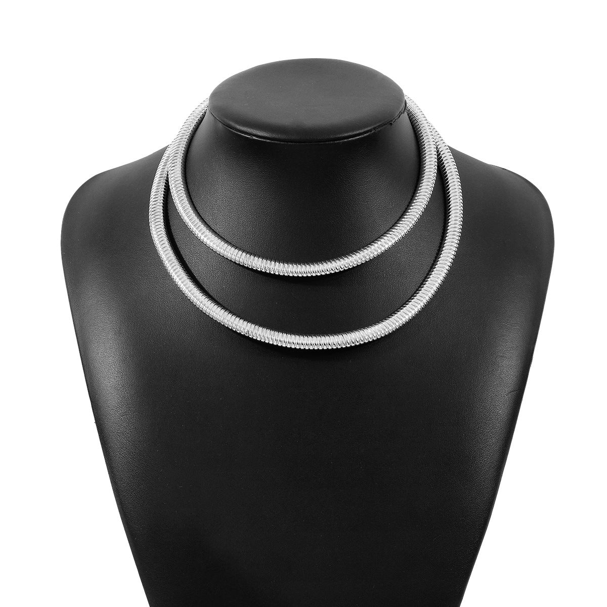Pendientes llamativos de acero galvanizado con diseño circular geométrico minimalista de estilo vintage, con collar y pulsera a juego para mujer