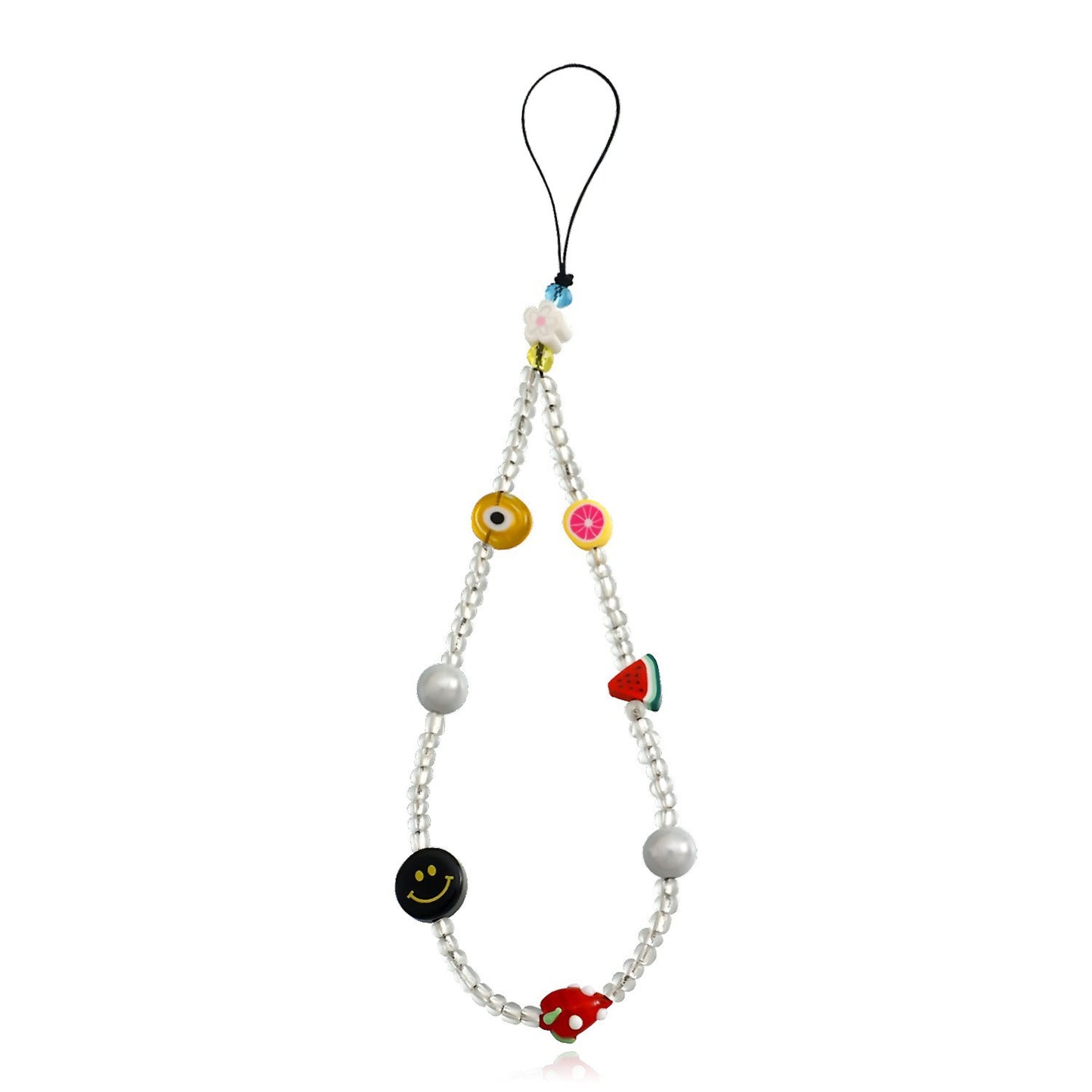 Sweet Fruit Pattern Acrylic Plated DIY Charm Bar Phone Strap