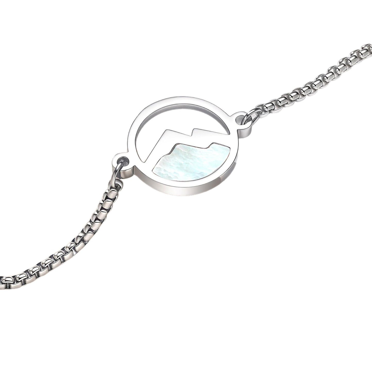 Gold and Silver Plated Stainless Steel Geometric Floral Shell Bracelet and Necklace Set for Unisex