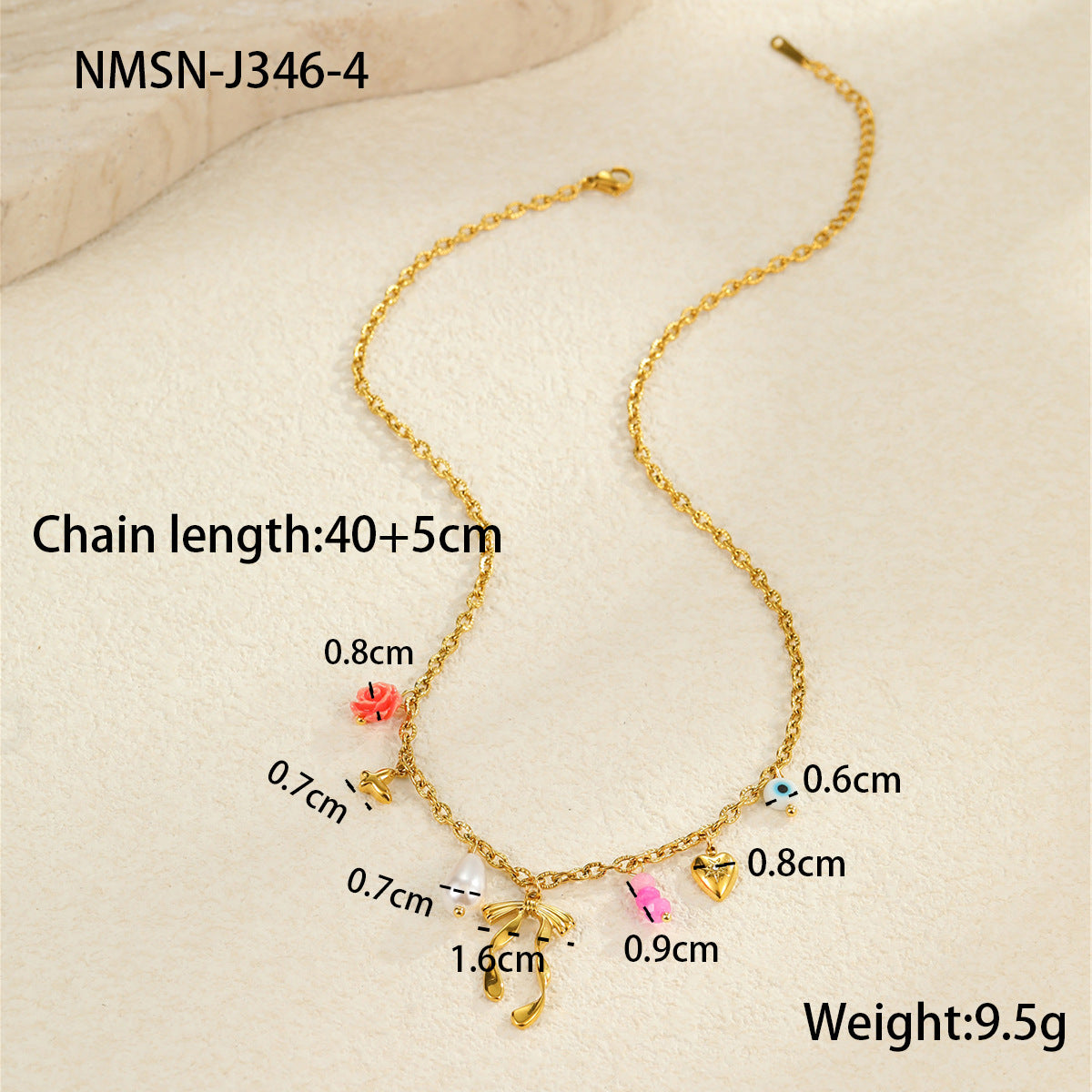 Elegante collar de acero de titanio con diseño floral y de conchas marinas inspirado en el océano, chapado en oro de 18K para mujer