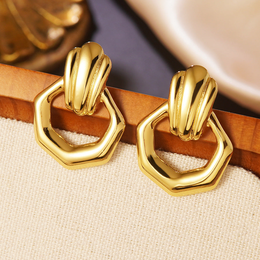 Orecchini da donna geometrici minimalisti ed eleganti in acciaio inossidabile