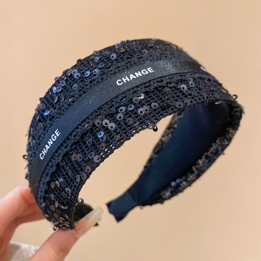 Diadema de perlas minimalista para mujer con estilo retro de otoño e invierno, diadema de tela redonda para peinado de corona alta, accesorio elegante para uso diario en la oficina