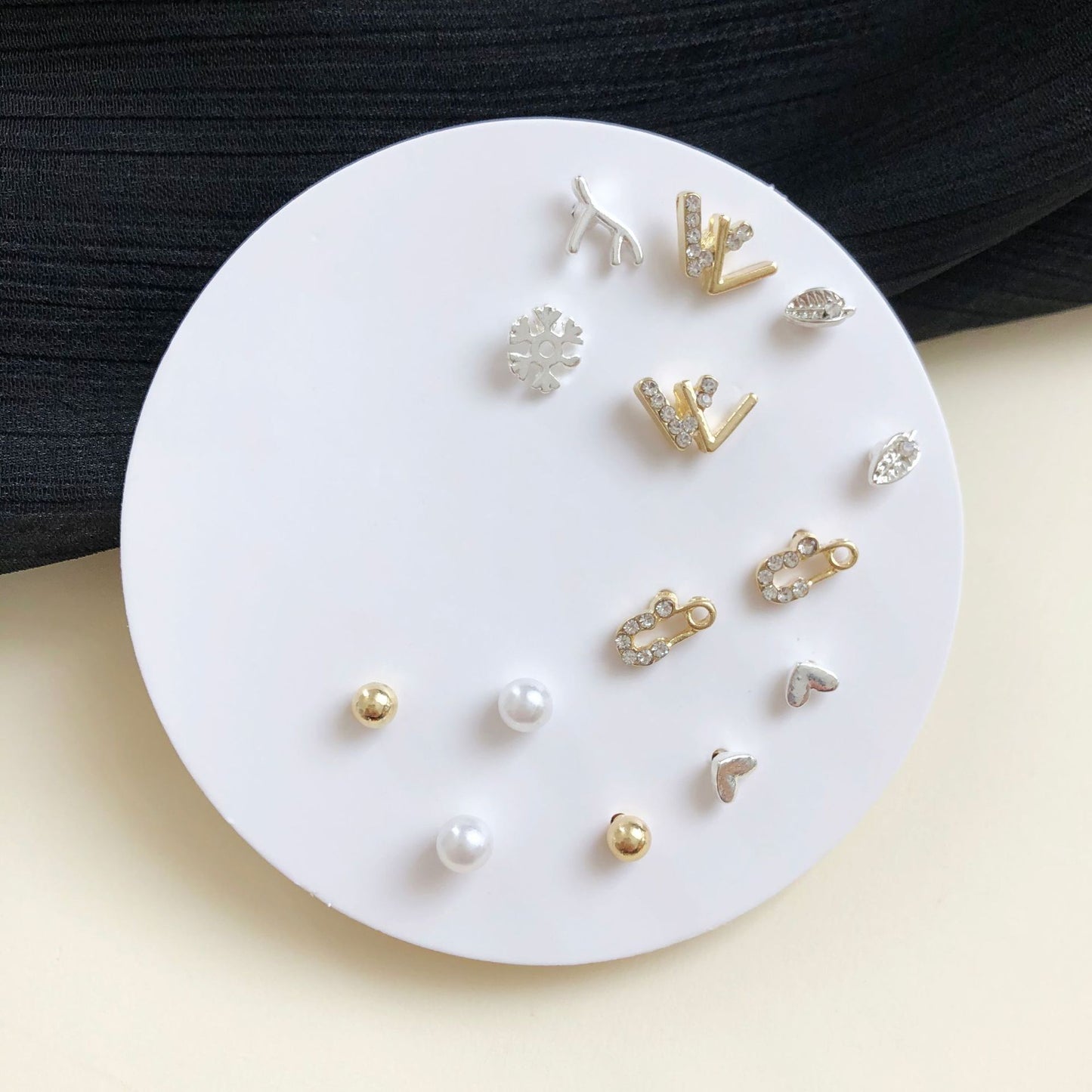 Minimalist Sweet Geometric Alloy Plated Stud Earrings with 925 Sterling Silver Posts for Women