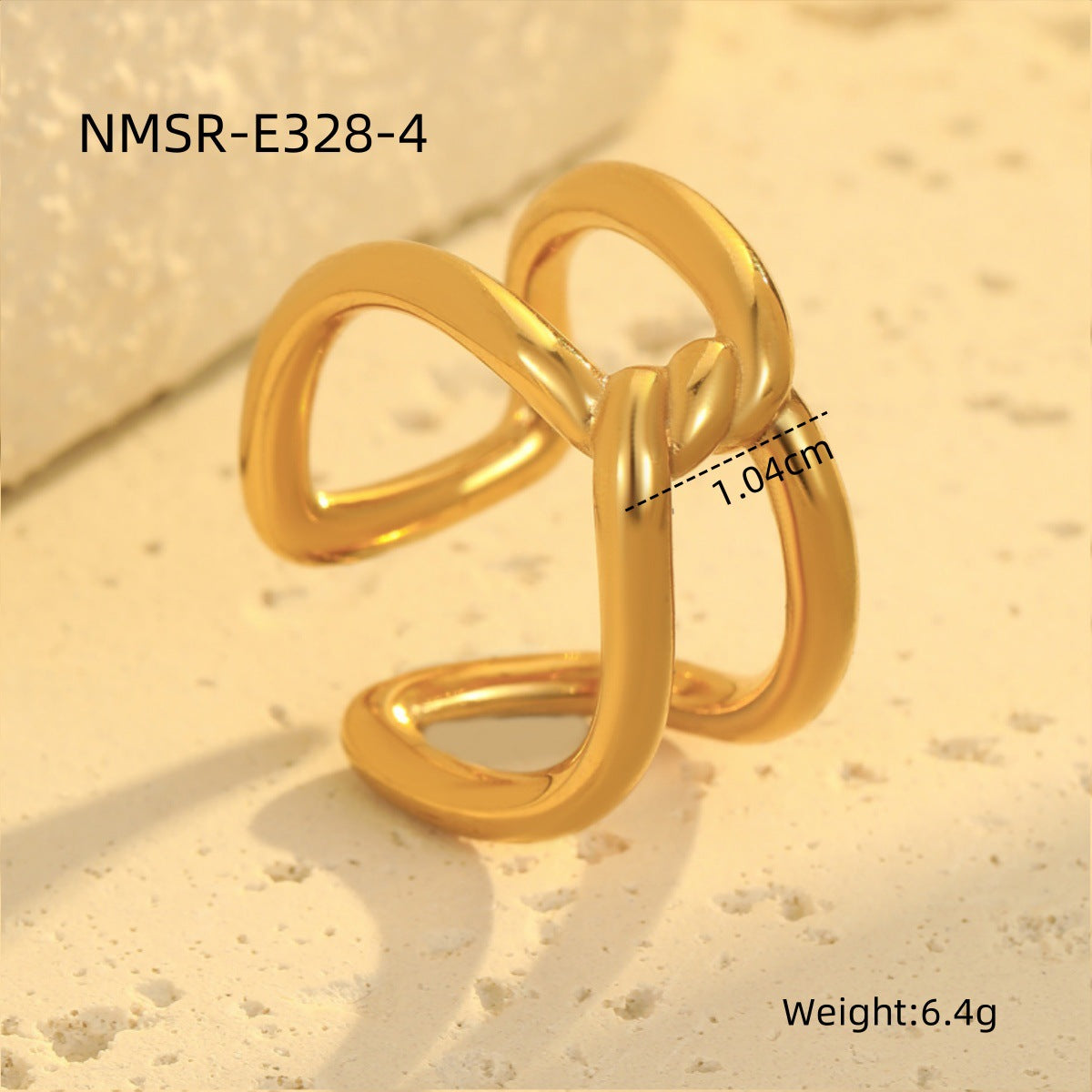 Anello Minimalista Geometrico da Donna in Acciaio Inossidabile con Finitura Galvanica, Design a Fascia Aperta Regolabile