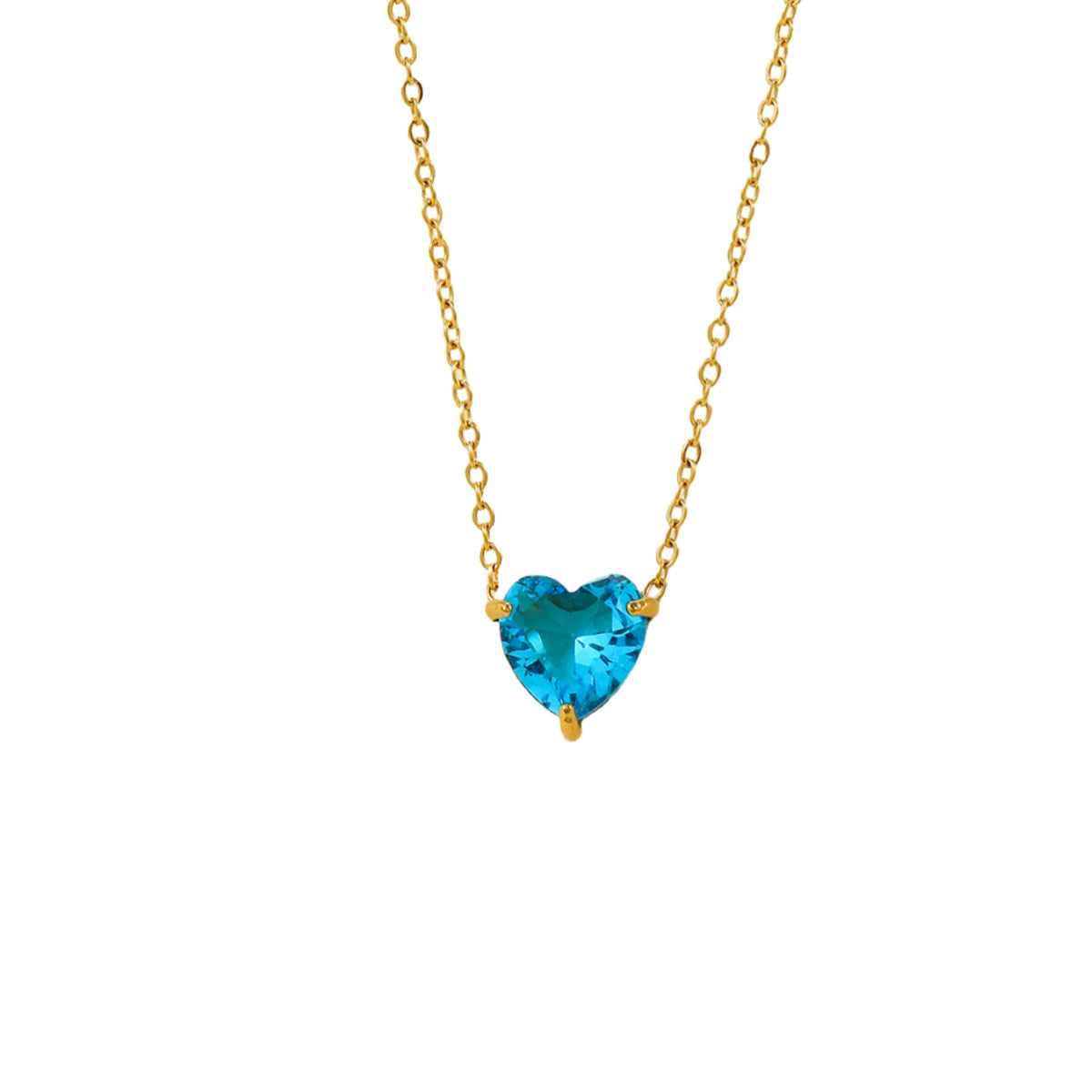 Minimalist Heart-Shaped Stainless Steel Pendant Necklace with Rhinestone Inlay and 18K Gold Plating for Women