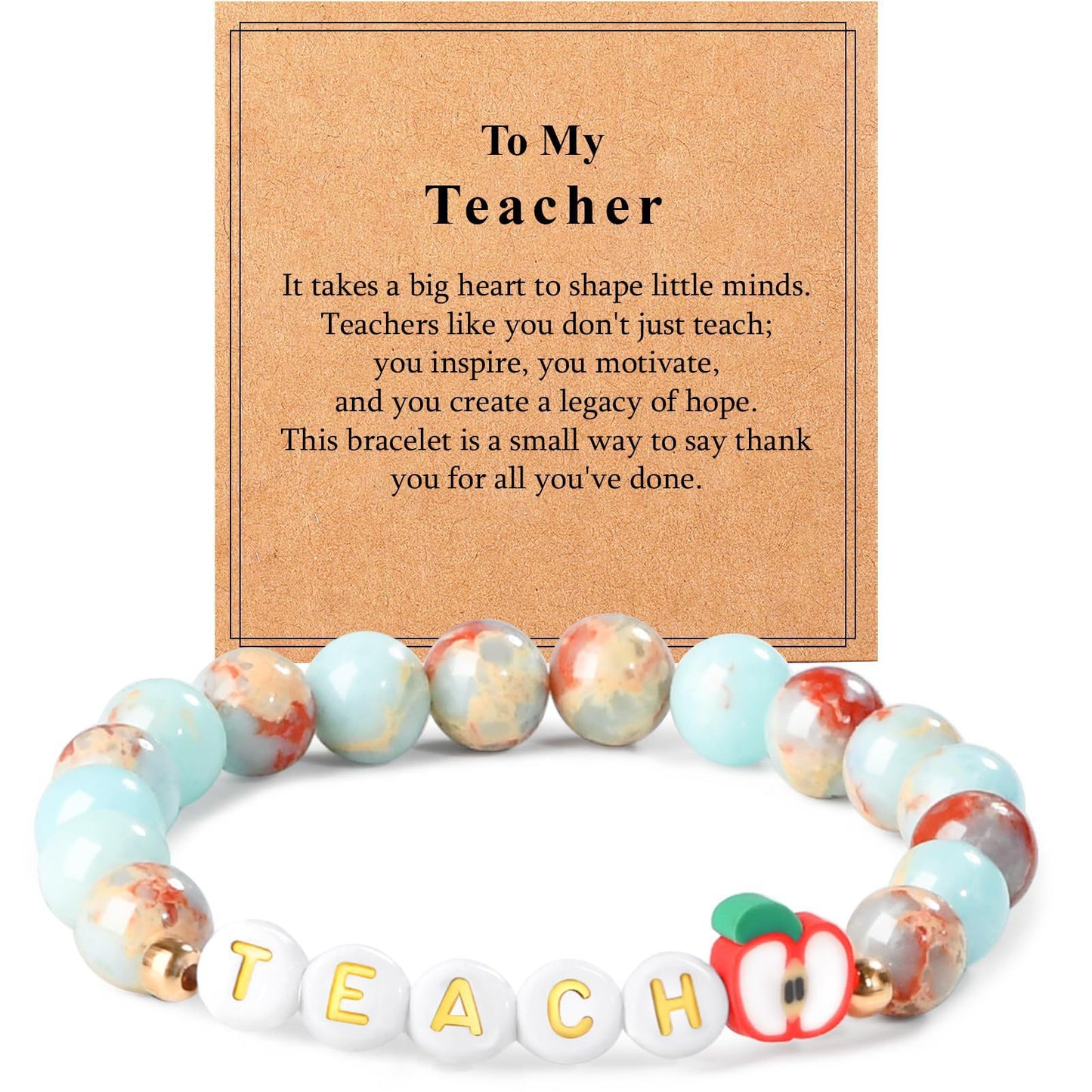 Sweet Elegant Letter Agate Beaded Bracelet for Women