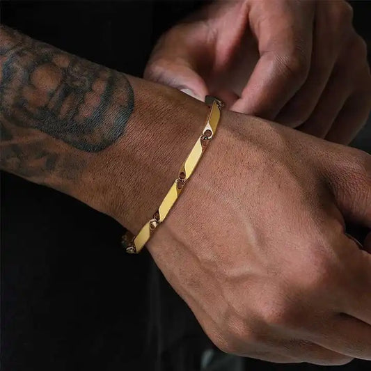 18K Gold Plated Geometric Stainless Steel Bracelet