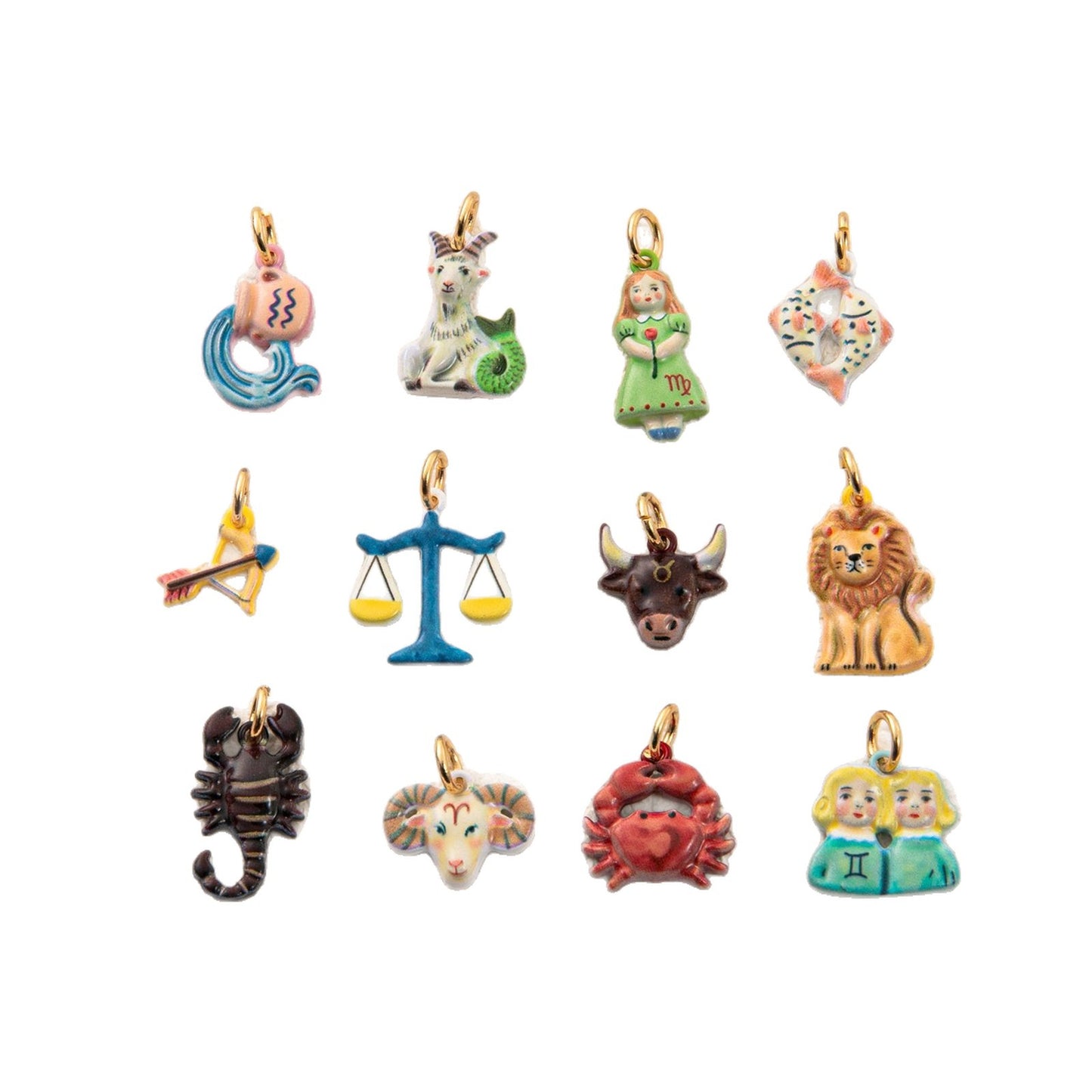Minimalist Sweet Colorful Cubic Zirconia Animal Stainless Steel Pendant 18K Gold Plated