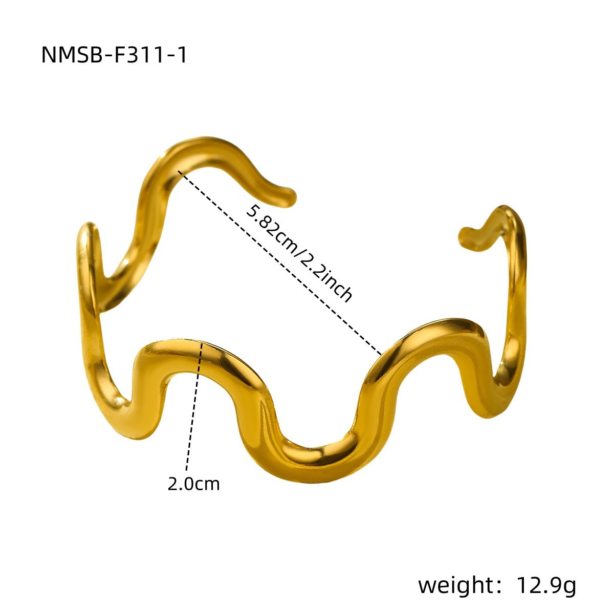 Set di Collane da Donna alla Moda in Acciaio al Titanio a Forma di Onda con Placcatura in Oro 18K