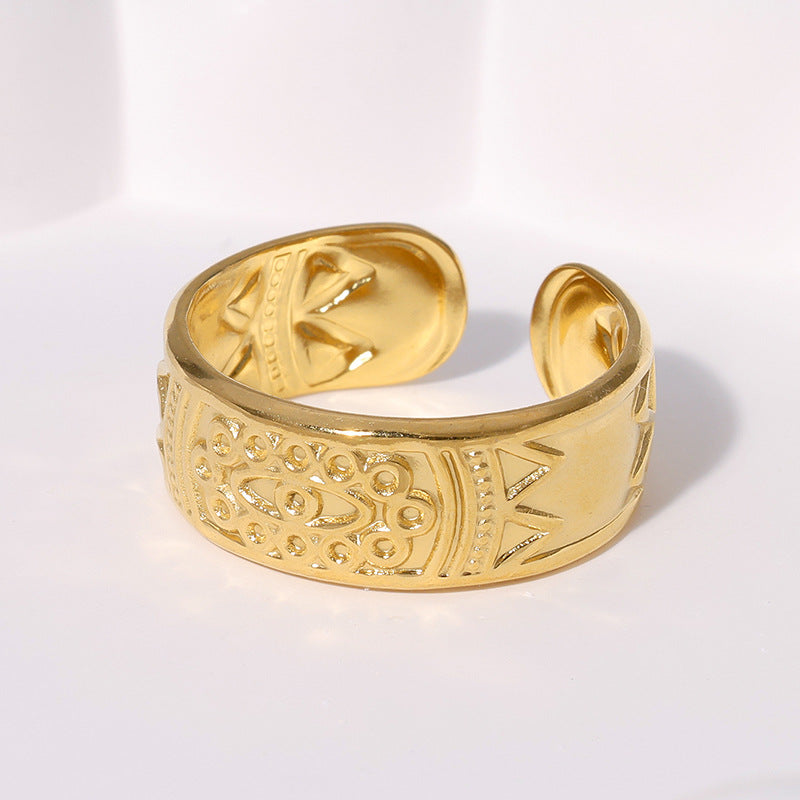 Personalized Evil Eye Open Ring 18K Gold Plated Stainless Steel Fashion Jewelry Unisex