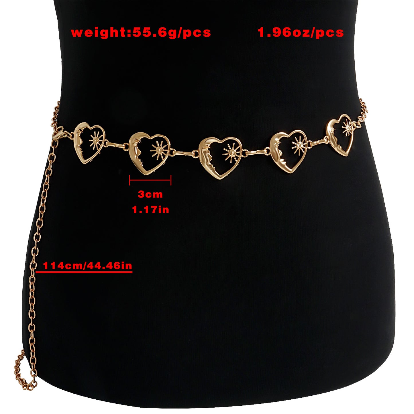 Minimalist Heart-Shaped Metal Waist Chain for Women with Punk Accents Lightweight Luxury Belt Accessory