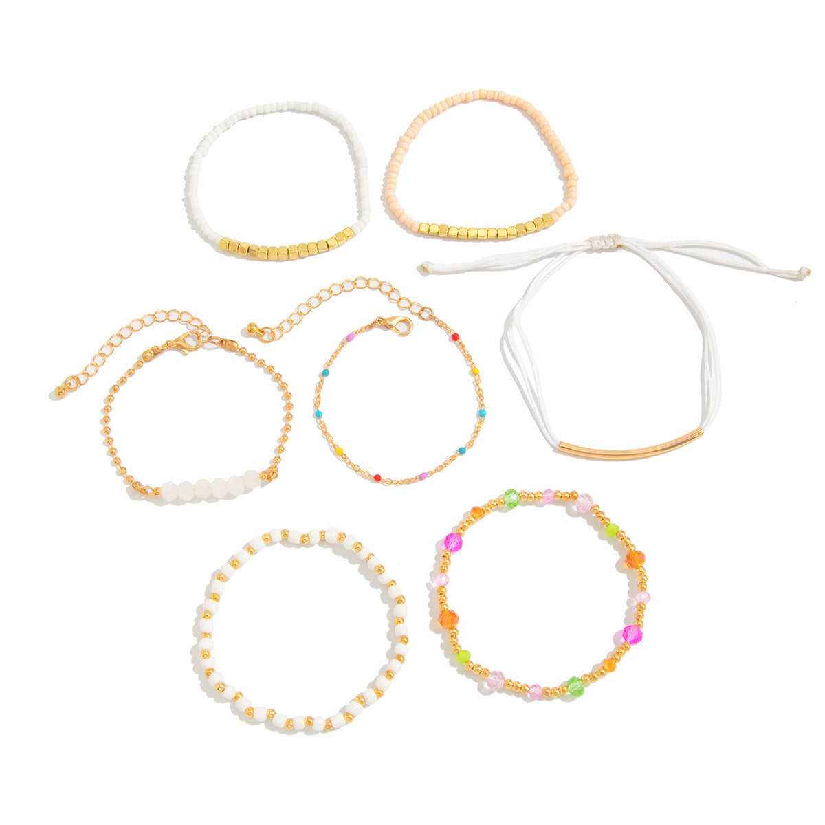 Bohemian Style Geometric Beaded Bracelet with Colorful Miyu Beads and Electroplated Finish for Women