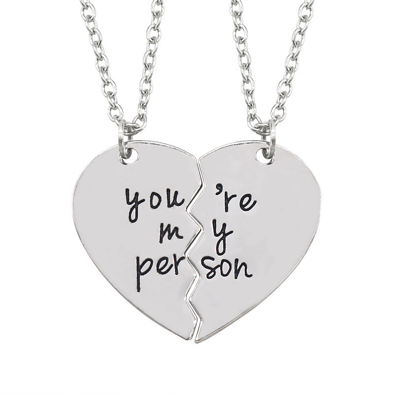 Stainless Steel Heart Pendant Necklace for Women Titanium Steel Charm Polished Finish Romantic Couple Jewelry