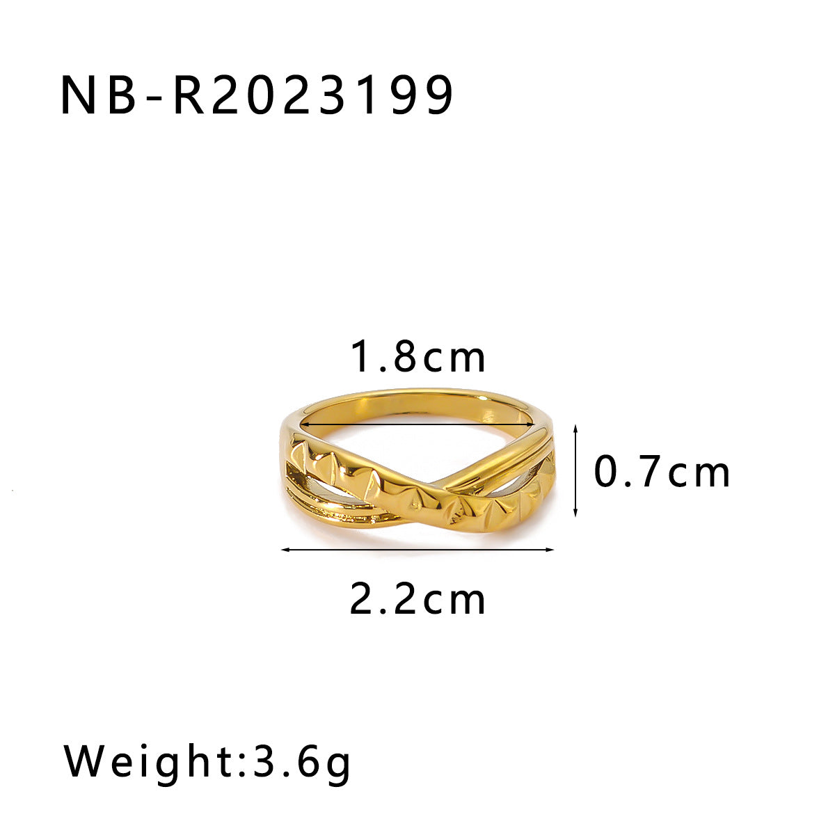 Minimalist Geometric Stainless Steel Ring for Women with 18K Vacuum Plated Finish and Smooth Textured Surface