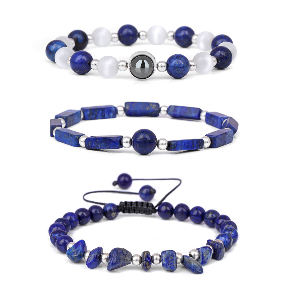 Vintage Geometric Crystal Beaded Bracelet Set Handmade Woven Jewelry Unisex
