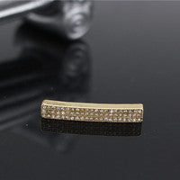 Plated Alloy Rhinestone Charm Bar