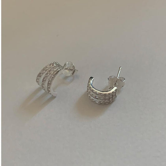Orecchini Minimalisti Floreali e Nota Musicale in Argento Sterling 925 con Finitura Placcata