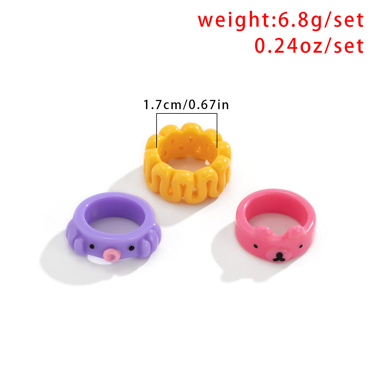 Sweet Bohemian Geometric Animal Resin Ring for Women