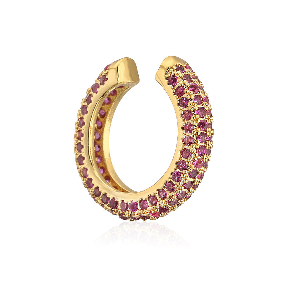 Minimalist U-Shaped Ear Clips for Women Made of Brass with Micro-Pavé Zirconia