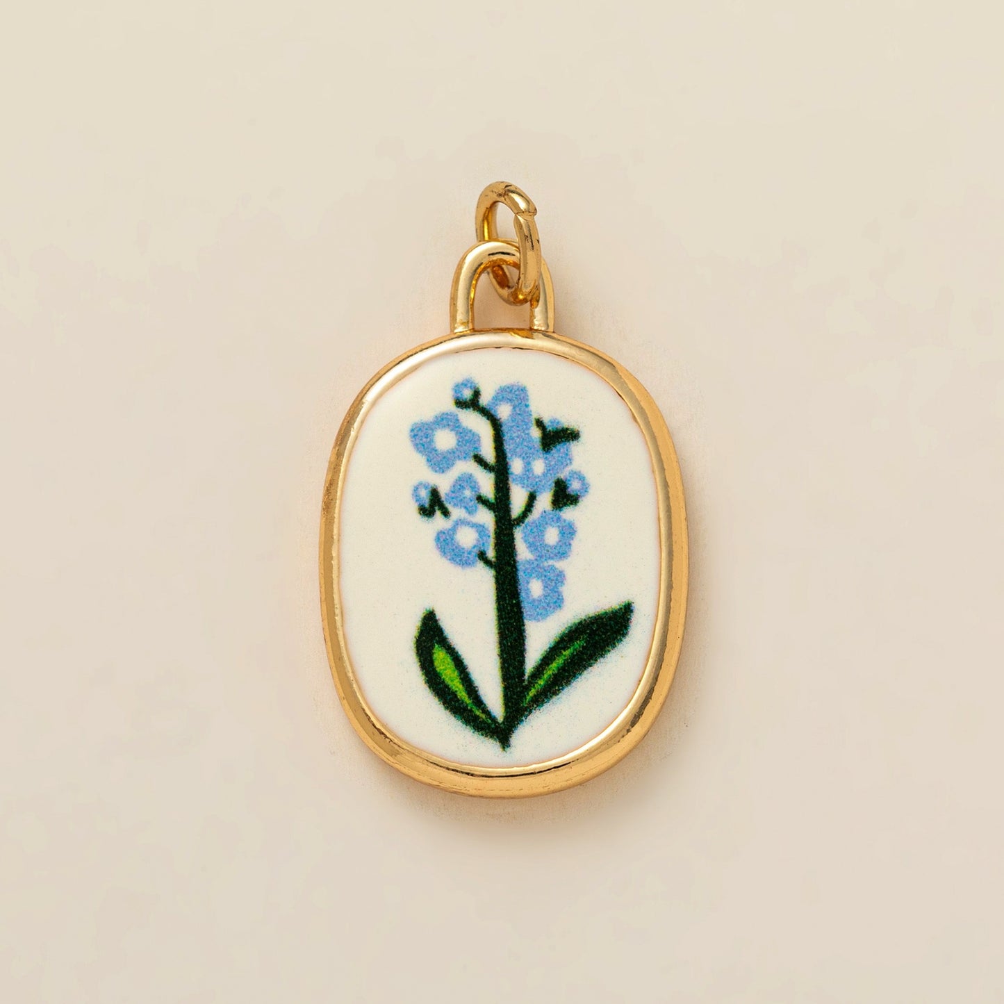 Minimalist Round Floral Brass Plated Shoe Charm Pendant