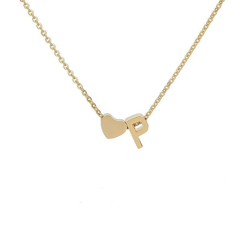 Collana Minimalista con Ciondolo a Cuore in Acciaio Inossidabile, Charms in Acciaio al Titanio e Finitura Placcata per Uomo e Donna