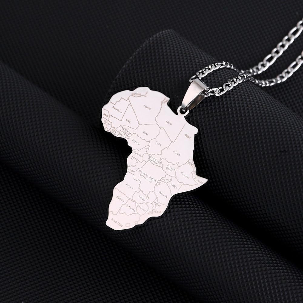 Minimalist Map City Pendant Necklace for Unisex in Stainless Steel with Titanium Steel Charm and Electroplated Finish