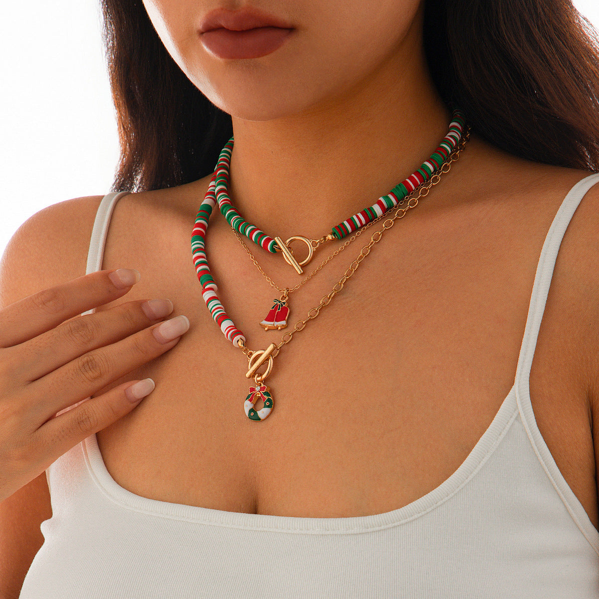 Fashion Geometric Resin and Alloy Plated Necklace Set for Women