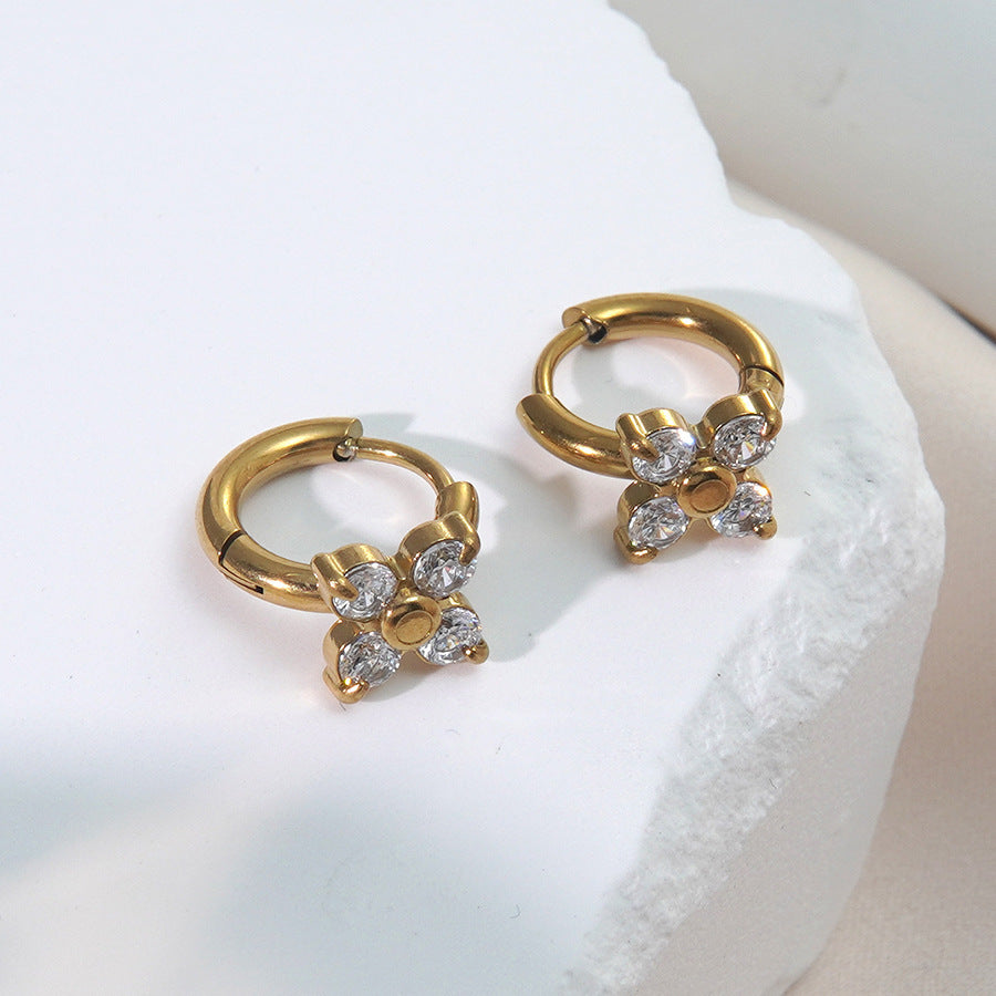 Floral Stainless Steel Plated Earrings for Women