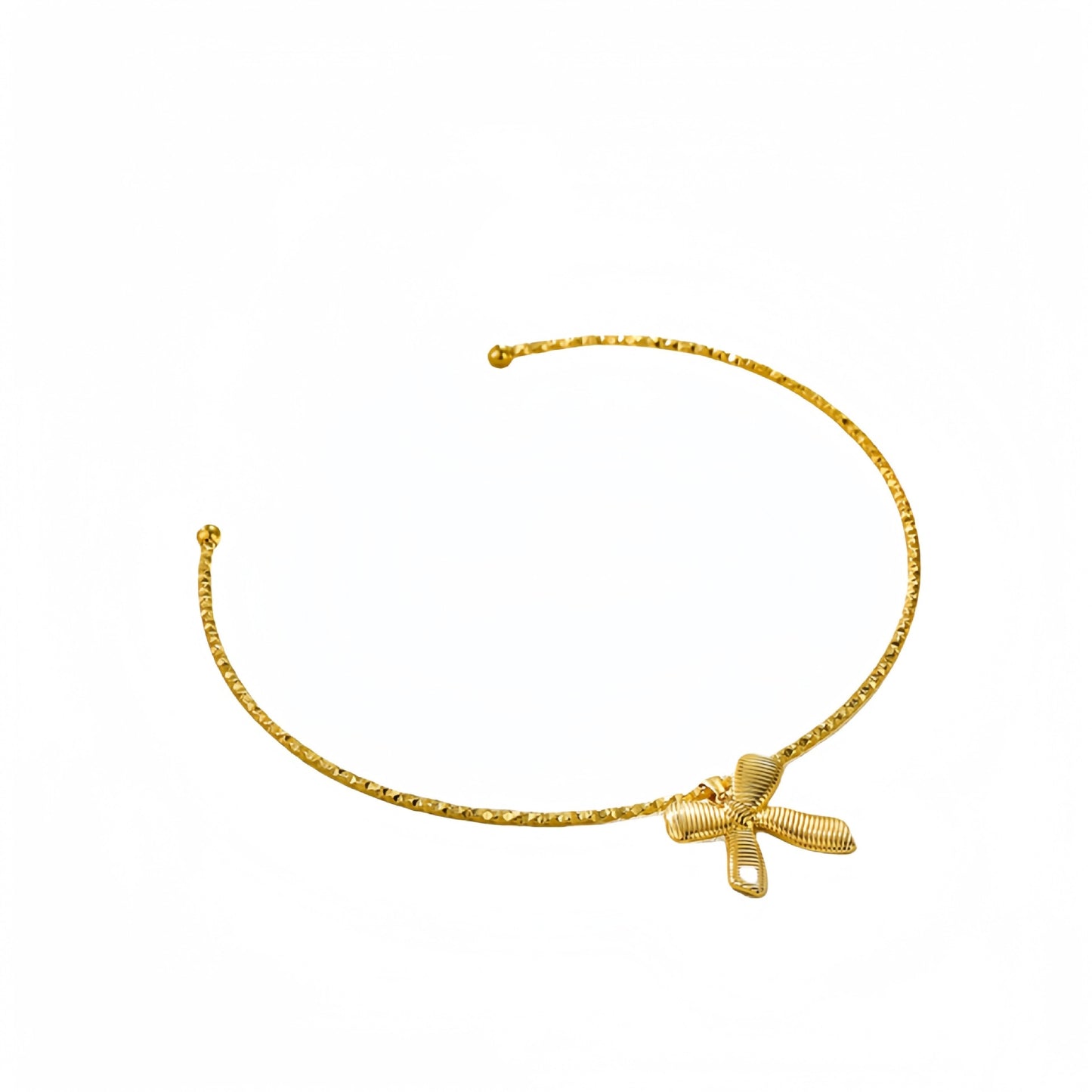 Collana Pendente Fiocco alla Moda da Donna in Acciaio al Titanio con Finitura Placcata, Catena Regolabile per Clavicola