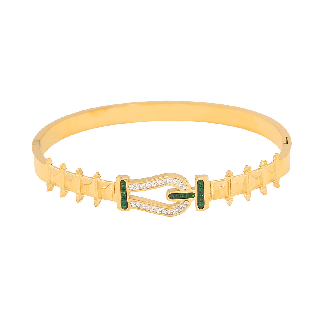 Bracciale in Acciaio Inossidabile a Farfalla di Tendenza con Accento a Cuore Blu e Finitura Placcata