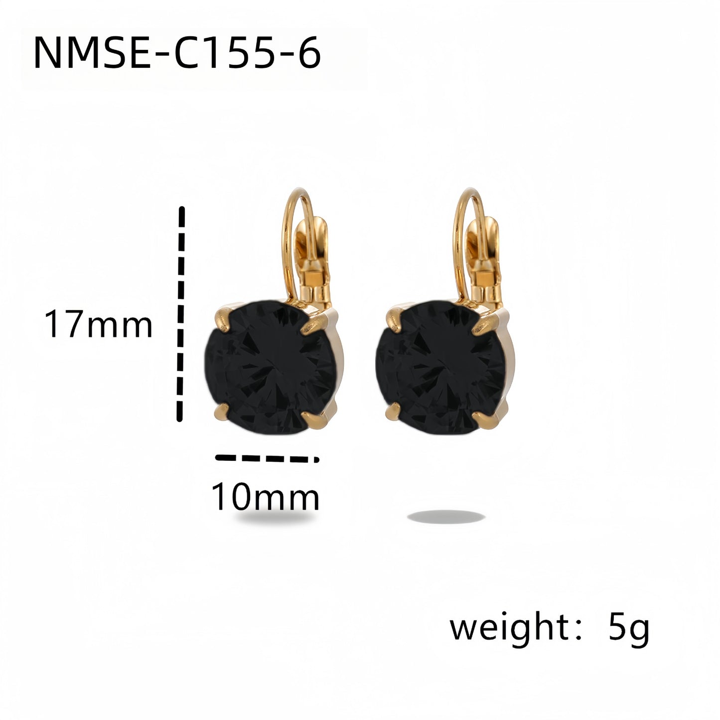 Fashion Minimalist 18K Gold Plated Stainless Steel Geometric Round Single Stone Stud Earrings for Women