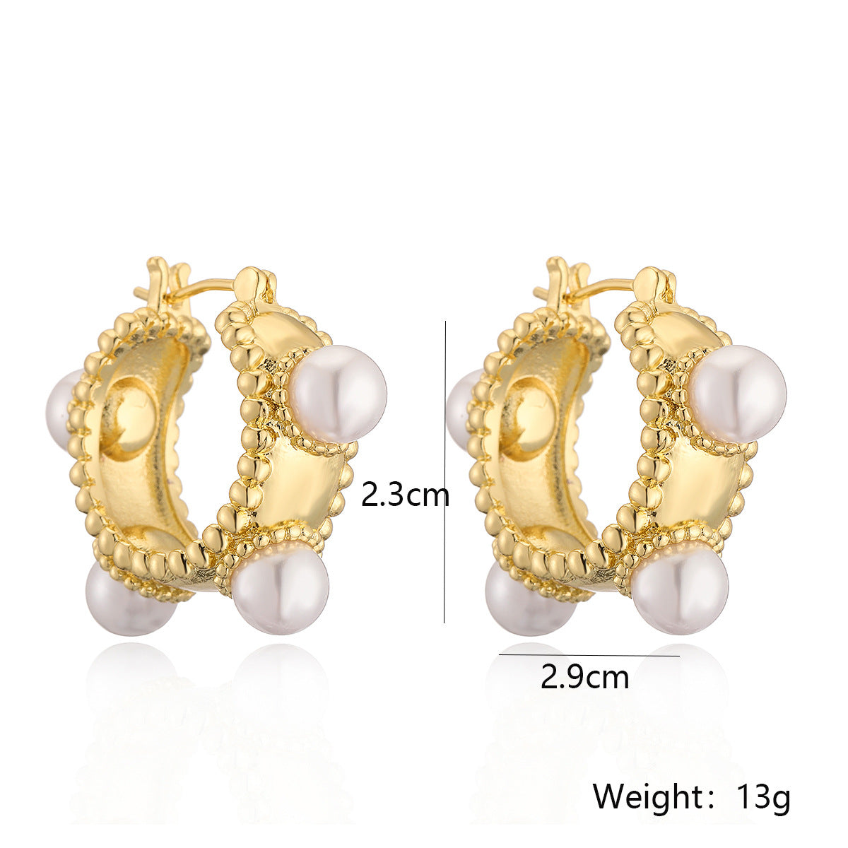 Minimalist Geometric Copper Ear Cuffs with Gold Plating and Micro-Pave Pearl Accents for Women