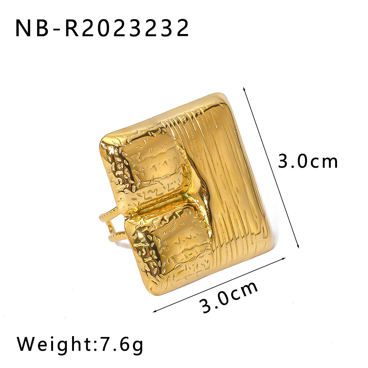Anello Minimalista Geometrico in Acciaio Inossidabile con Placcatura in Oro 18K da Donna con Finitura Liscia Lucida e Forme a Cuore, Quadrato e Conchiglia