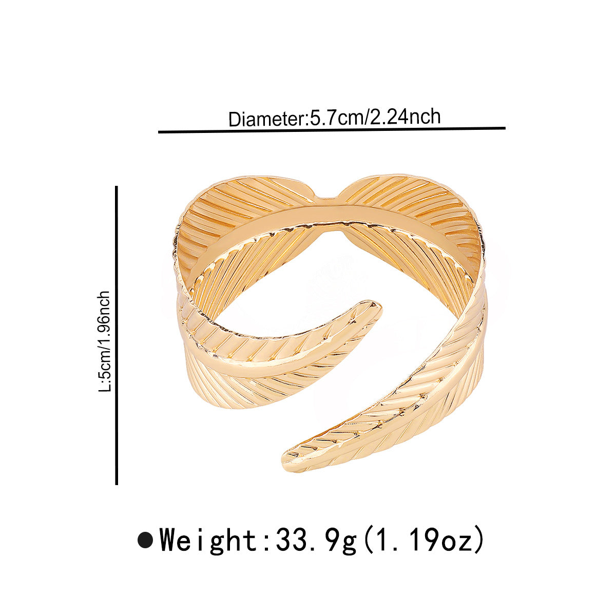 Set de anillos de pulsera de moda estilo vintage chapados en hierro con hojas geométricas y brazaletes abiertos para fiestas y vacaciones