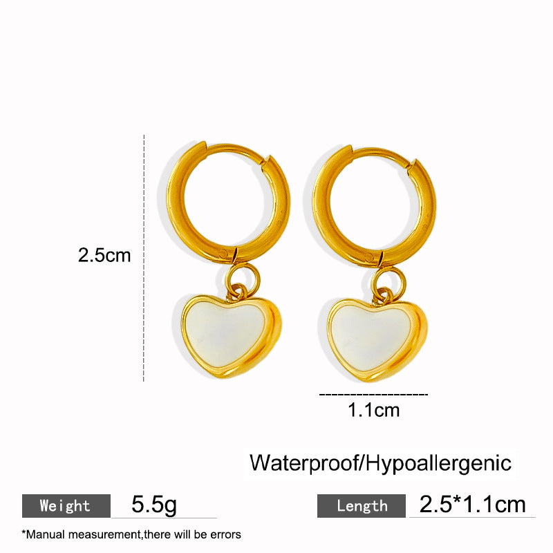 Elegant Titanium Steel Drip Oil Plated Stud Earrings for Women
